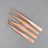 Straight Rose Gold Lash Tweezers T61