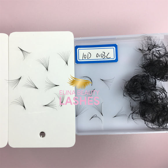 Loose premade fans Sharp stem 10D 0.03 500pcs/box