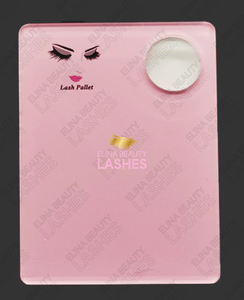 T113 Pink Acrylic Lash Pallets With Glue Holder