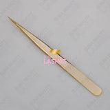 Straight Gold Lash Tweezers T61