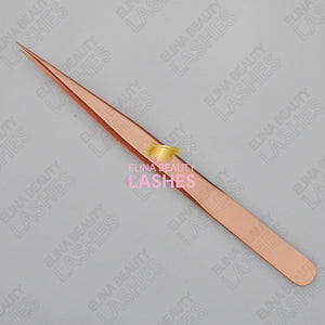 Straight Rose Gold Lash Tweezers T61