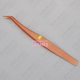 rose gold 45 degree angled Lash Tweezers T62