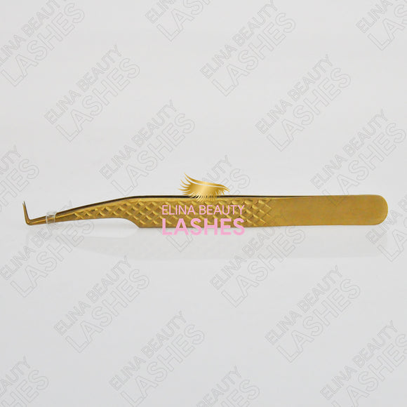 L curl Gold  Lash Tweezers